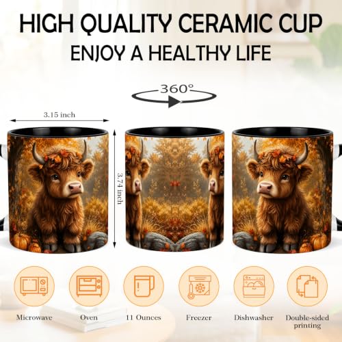 Fall Highland Cow Pumpkin Coffee Mug