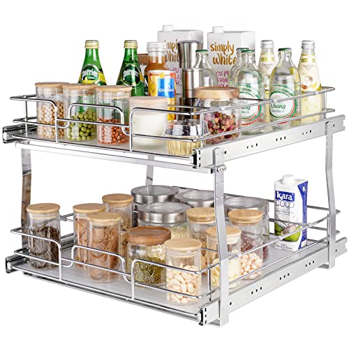 2 Tier 20"Wx21.2"Dx15.2"HPull Out Cabinet Organizer
