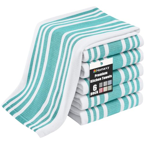 Premium Cotton Stripe Kitchen Towels 6 Pack (6 Count)