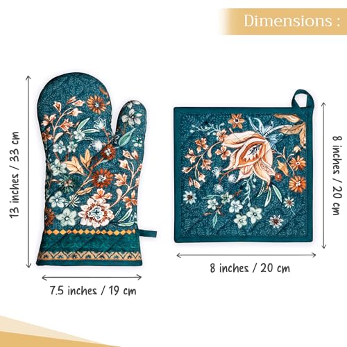 100% Cotton Oven Mitt & Pot Holder Set (2 Count)