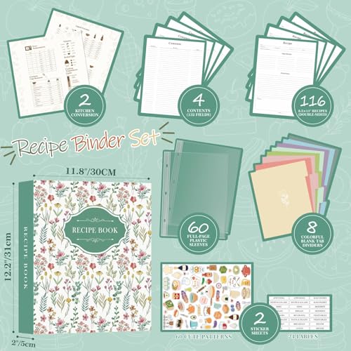Recipe Binder 8.5x11 3 Ring Kit