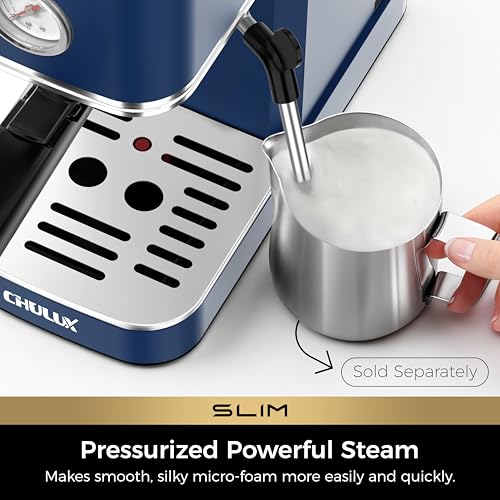 Slim Espresso Machine with Milk Frother for Home Latte