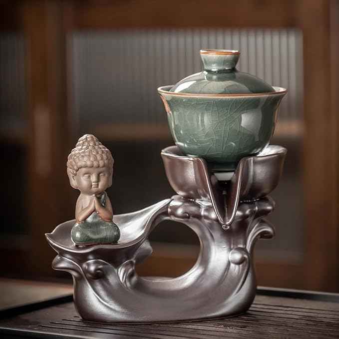 Ceramic Ge Kiln Automatic Tea Set, Easy Brewing Teapot and Cups-suit30