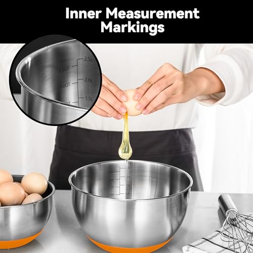 Stainless Steel Mixing Bowls with Lids (5 Count)