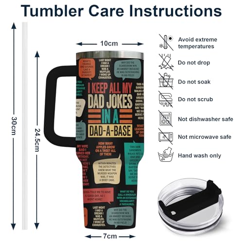 Daddy Keep All My Dad Jokes Base 40 oz Tumbler with Handle