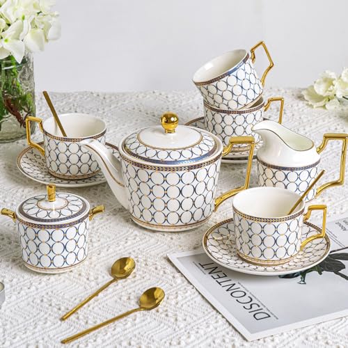 Bone China Tea Cup Sets (15 Count)
