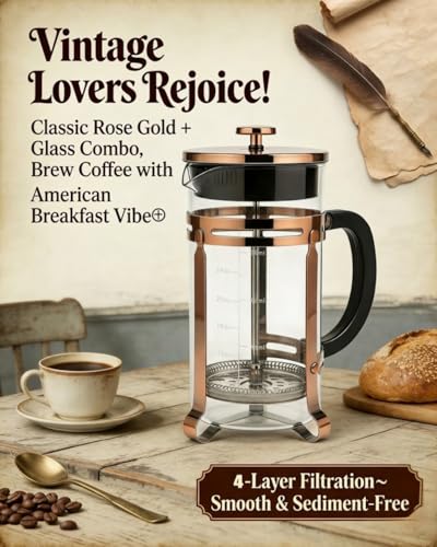 21 oz Bronze French Press Coffee Maker