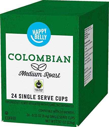 Amazon Brand Happy Belly Medium Roast Coffee Pods (24 Count)