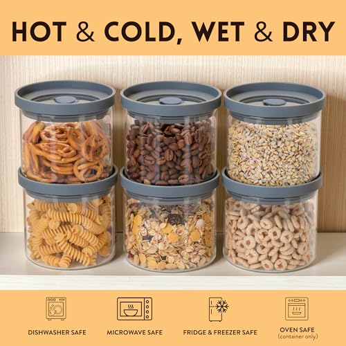 Glass Canisters with Airtight Lids Set of 6 (6 Count)