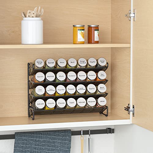 Spice Rack Organizer with 28 Spice Jars (28 Count)