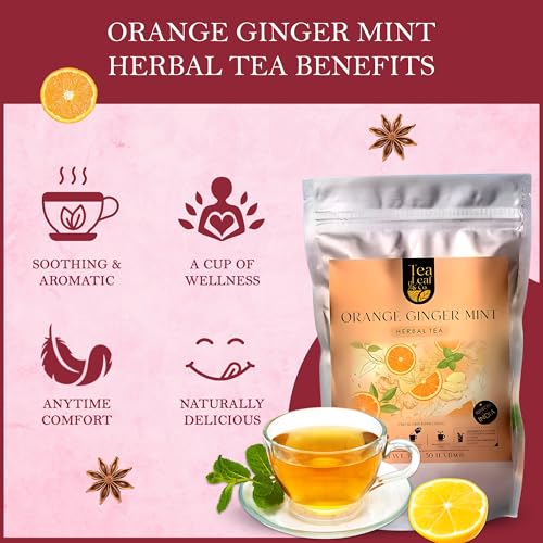 Tealeaf & Co. Orange Ginger Mint Tea Blended with Fresh Herbs and Spices (7.055 Ounce)