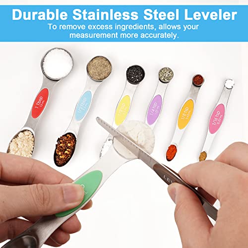 8 pcs Multi Color Magnetic Measuring Spoons Set