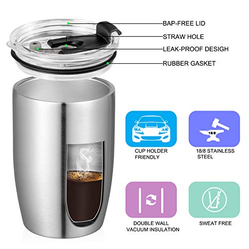 Stainless Steel 12 oz Tumblers bulk Vacuum Insulated Double Wall Travel Tumbler with Lid and Straw Reusable Tumbler (12 Count)