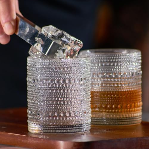 Vintage Clear Hobnail Drinking Glasses