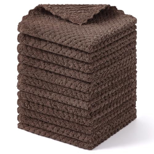 12 Pack Coral Velvet Kitchen Dish Cloths (12 Count)