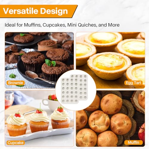 2-Pack 24-Cup Mini Muffin Pan, Ceramic Nonstick Cupcake Tin for Bite-Sized Treats (2 Count)