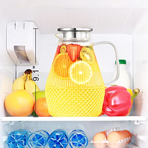 Glass Pitcher with Lid and Spout