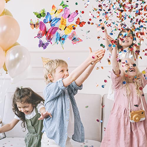 3D Butterfly Wall Decor Butterfly Decorations Stickers with Magnets (24 Count)