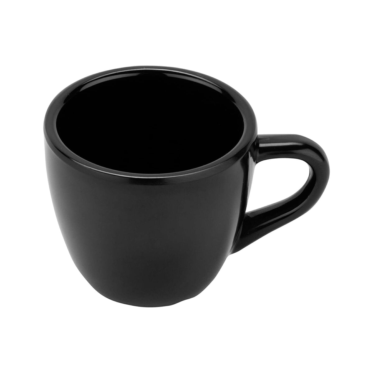 Set of 12 black melamine espresso cups