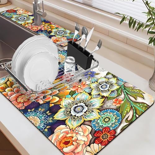 24.5" x 15.5" Dish Drying Mat & 24" x 5.5" Sink Splash Guard