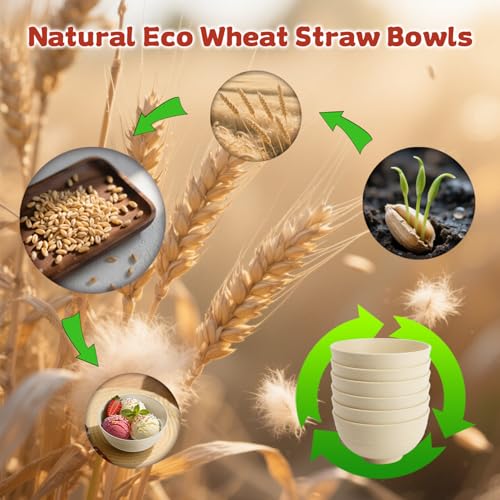 Small Wheat Straw Bowls Sets of 6