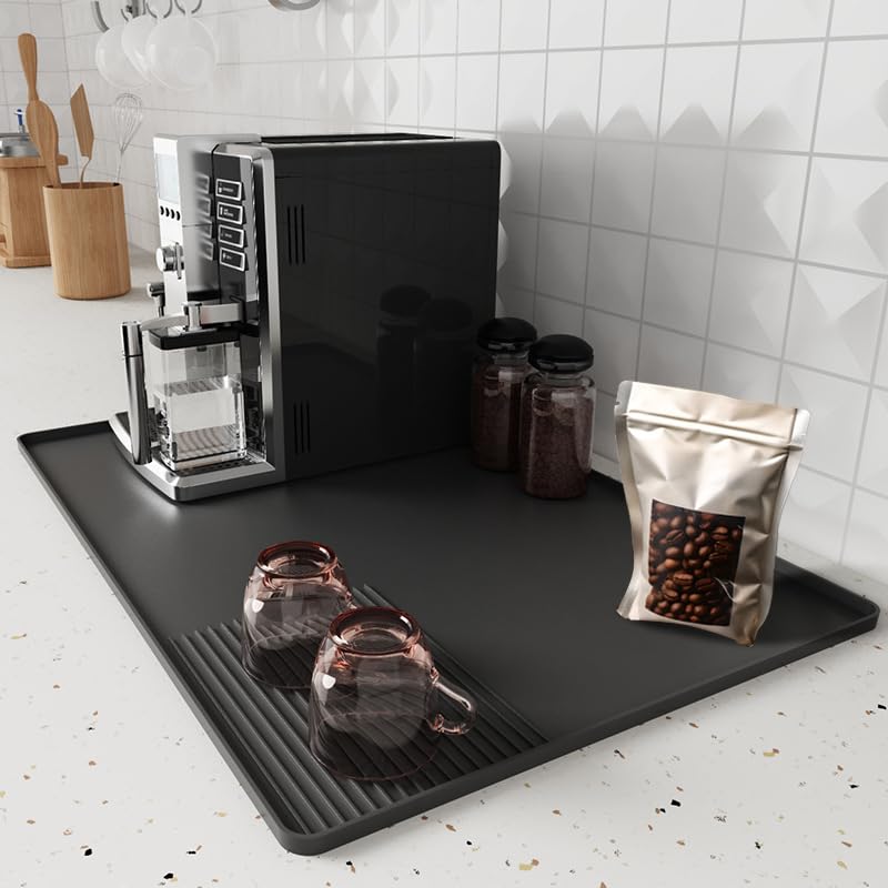 Coffee Mat Coffee Maker Mat for Kitchen Counter with Tamping Mat