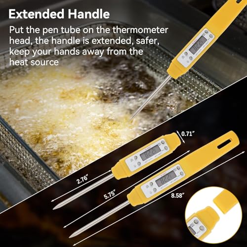 Digital Food Thermometer Automatic Calibration Pen High Accuracy Electronic Pocket Thermometer Yellow Home and Family Appliance and Decor