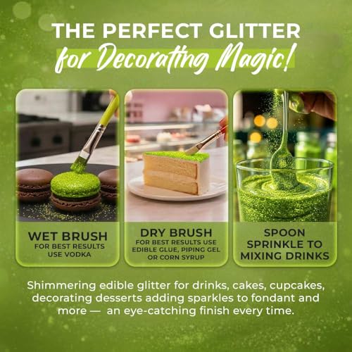 Green Edible Glitter for Drinks 20g