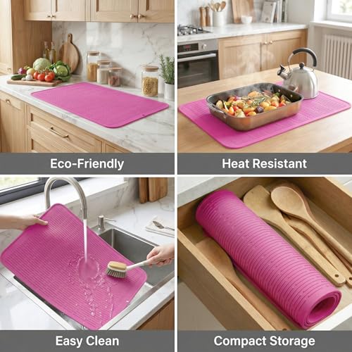 Silicone Dish Drying Mat for Multiple Usage
