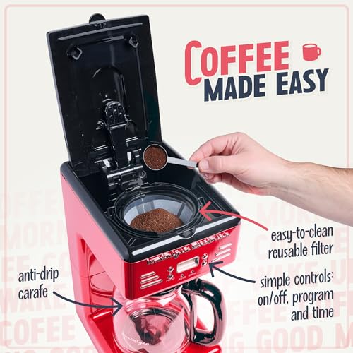 Retro 12 Cup Programmable Coffee Maker With LED Display