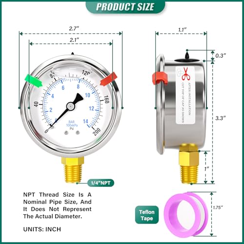 0 200psi Stainless Steel 1
