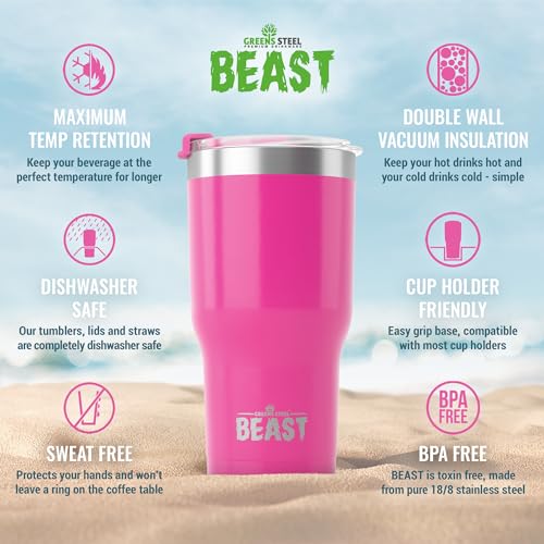Beast 20 oz Tumbler Stainless Steel Vacuum Insulated Coffee Ice Cup Double Wall Travel Flask