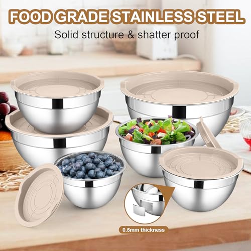 6 PCS Mixing Bowls with Lid Set (12 Count)