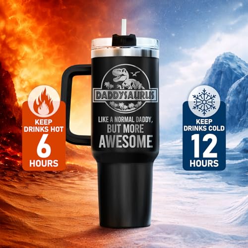 Father You're My Favorite Dinosaur 40 oz Tumbler with Handle