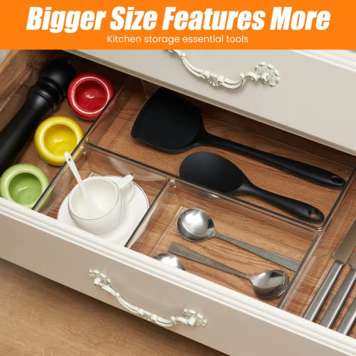6 Pcs Large Size Clear Drawer Organizer Set (6 Count)