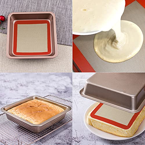 Silicone Baking Mats for 8 inch Square Cake Pan