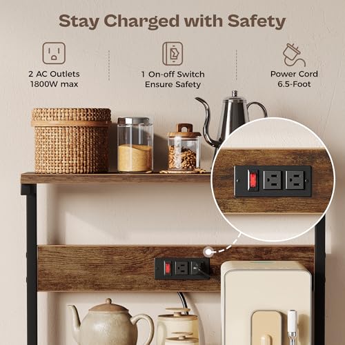 Kitchen Bakers Rack with Power Outlet