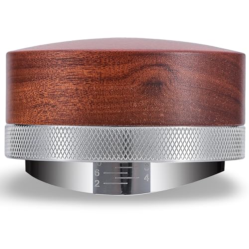 54mm Espresso Distribution Tool Rosewood Adjustable Stainless Steel Coffee Distributor Leveler Compatible with Breville Espresso Machine Accessories