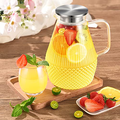 Glass Pitcher with Lid and Spout