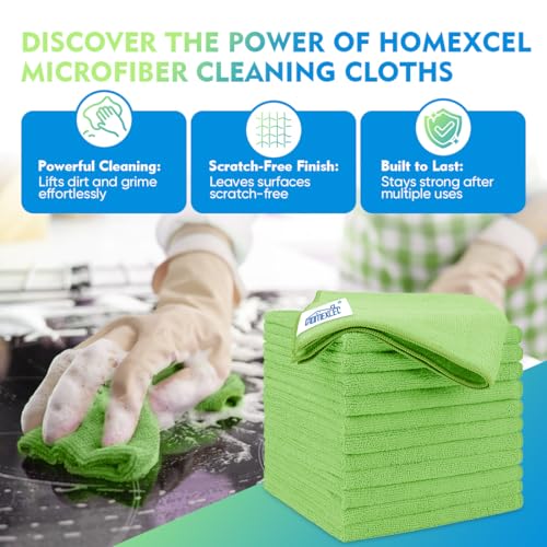 Green Microfiber Cleaning Cloth 12 Pack (12 Count)