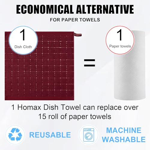 100% Cotton Terry Kitchen Dish Cloths (12 Count)