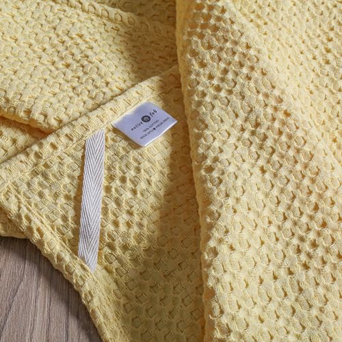 4 Pack Premium Waffle Kitchen Towels with Hanging Loop 16x26 inches