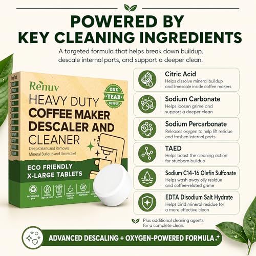 Coffee Maker Cleaner & Descaler Tablets (12 Count)