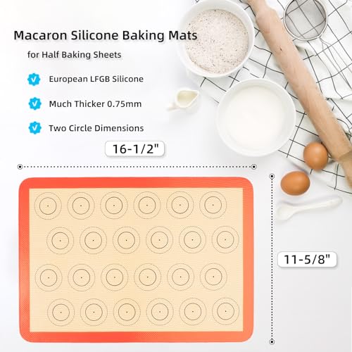 Macaron Silicone Baking Mats for Half Sheet Pan