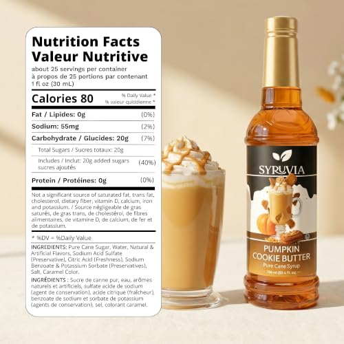 Coffee Syrup Pumpkin Cookie Butter Flavored Syrup for Drinks (25.4 Fl Oz)