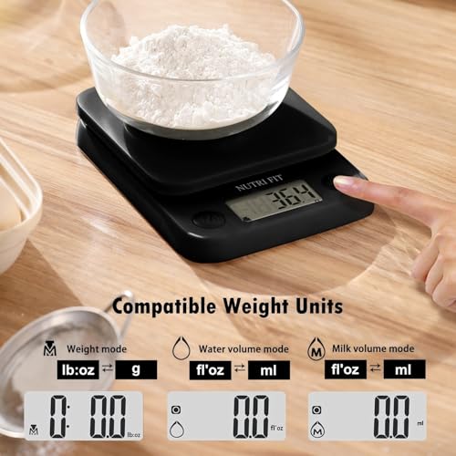 Food Scale Small Digital Kitchen Scales Weight Grams Ounces Black