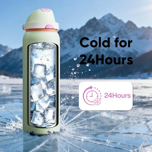 Insulated Water Bottle with Straw
