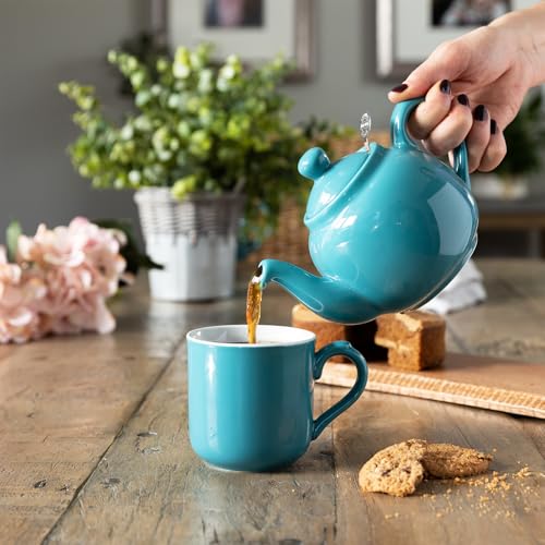 Farmhouse 4 Cup Ceramic Teapot with Removable Infuser and Lid