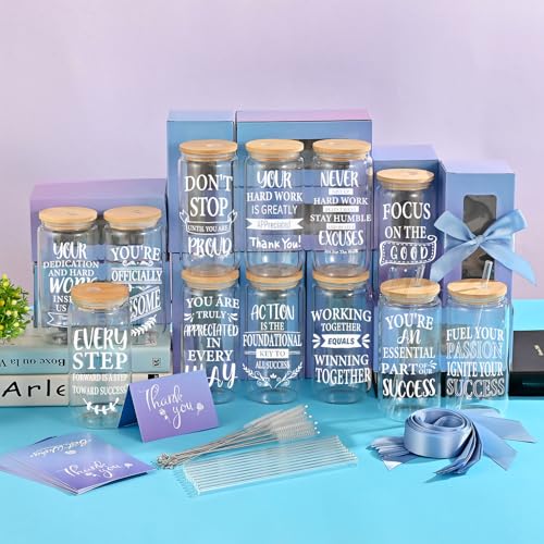 12 Pack Employee Inspiration Gifts Glass Cups (12 Count)