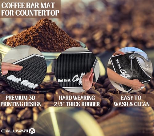 But First Coffee Silicone Bar Mat for Countertop 18x12 in